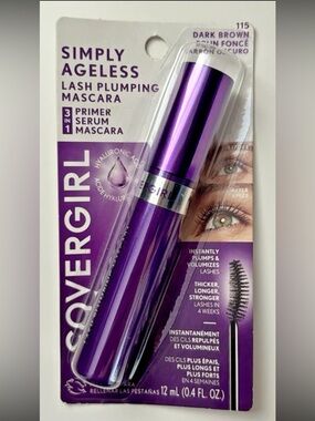 BNIB SEALED COVERGIRL Simply Ageless Lash Plumping 3-in-1 Mascara 115 Dark Brown